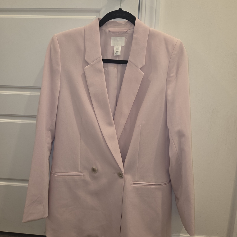 H&M Pink Blazer Structured Suit Jacket
